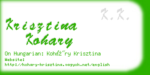 krisztina kohary business card